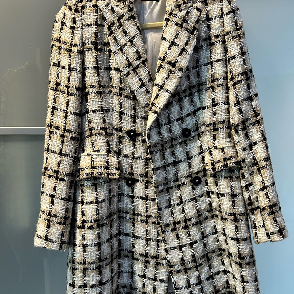 Zara Black and White Checkered Blazer - like new